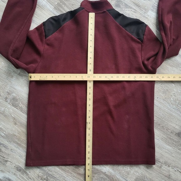 Calvin Klein Burgundy 1/4 Zip Collared Pullover Sweater Top Mens Size XL - Picture 8 of 11